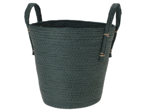 Καλάθια Basket Of Paper H&Amp;S Collection Dark Green Kr200276