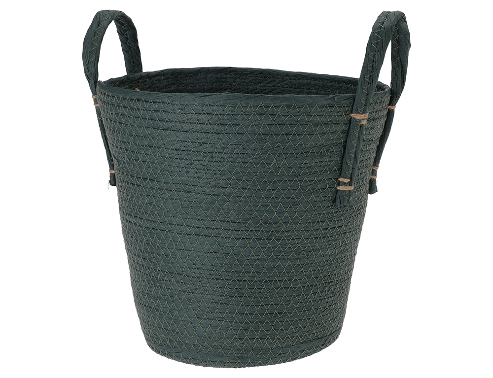 Καλάθια Basket Of Paper H&Amp;S Collection Dark Green Kr200276