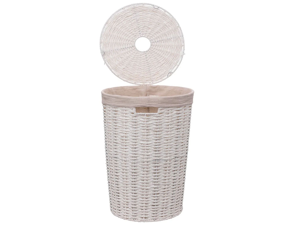 Καλάθια Για Άπλυτα White Round Laundry Basket 40L 174811