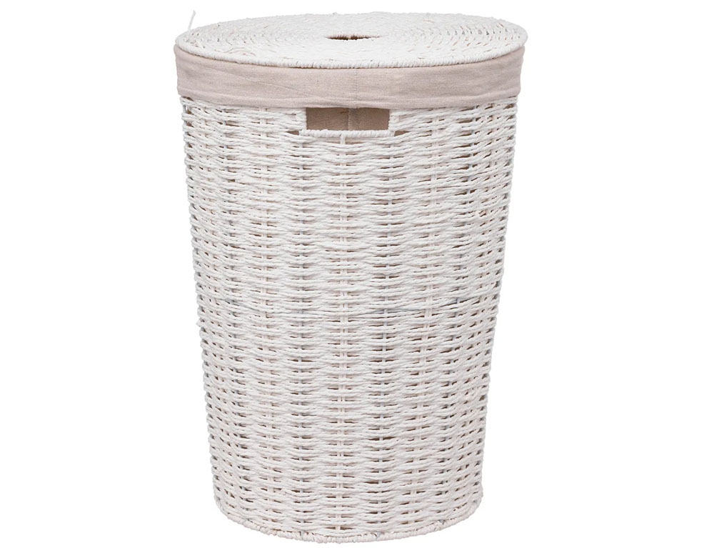 Καλάθια Για Άπλυτα White Round Laundry Basket 40L 174811
