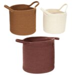 Καλάθια Panier Coton Terracotta Ocre Ivoire X3 M4 Rg9302