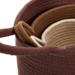 Καλάθια Panier Coton Terracotta Ocre Ivoire X3 M4 Rg9302