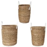 Καλάθια Panier Tresse Anses Imitation Cuir X3 M2 Rg9268