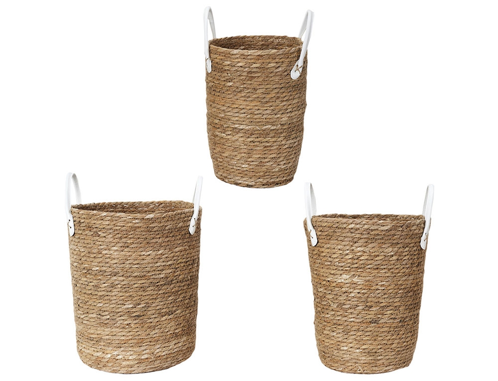 Καλάθια Panier Tresse Anses Imitation Cuir X3 M2 Rg9268