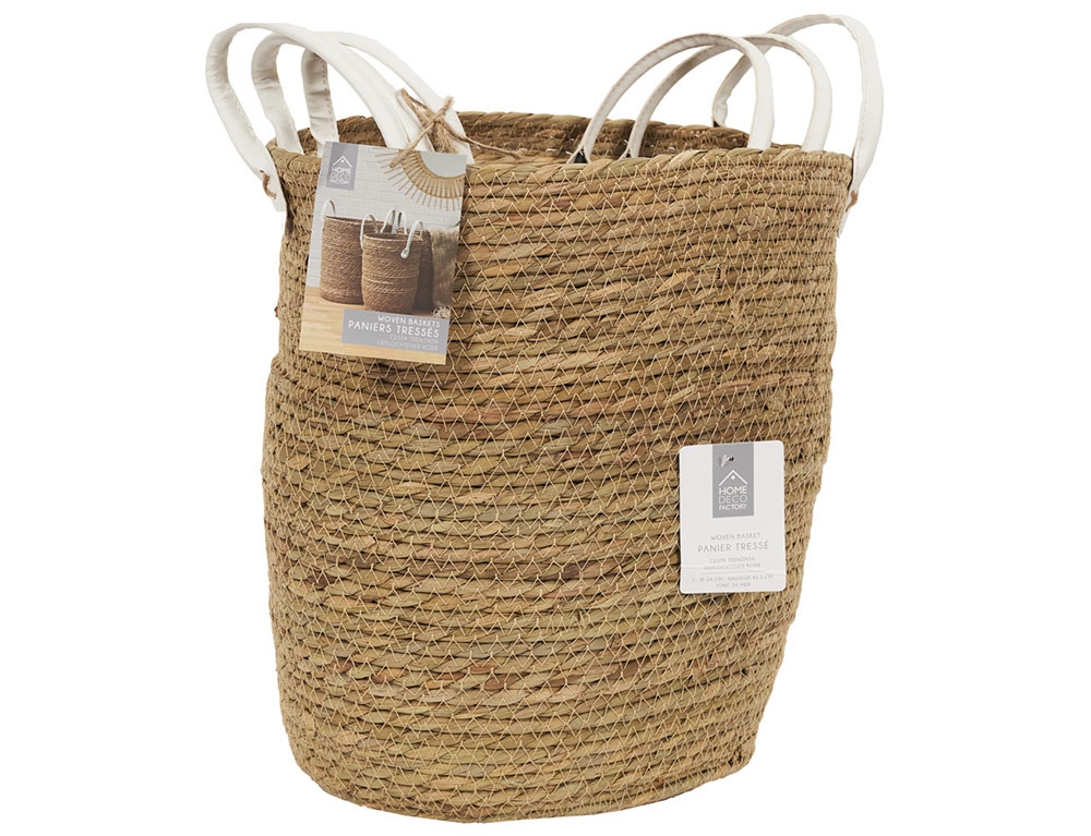 Καλάθια Panier Tresse Anses Imitation Cuir X3 M2 Rg9268