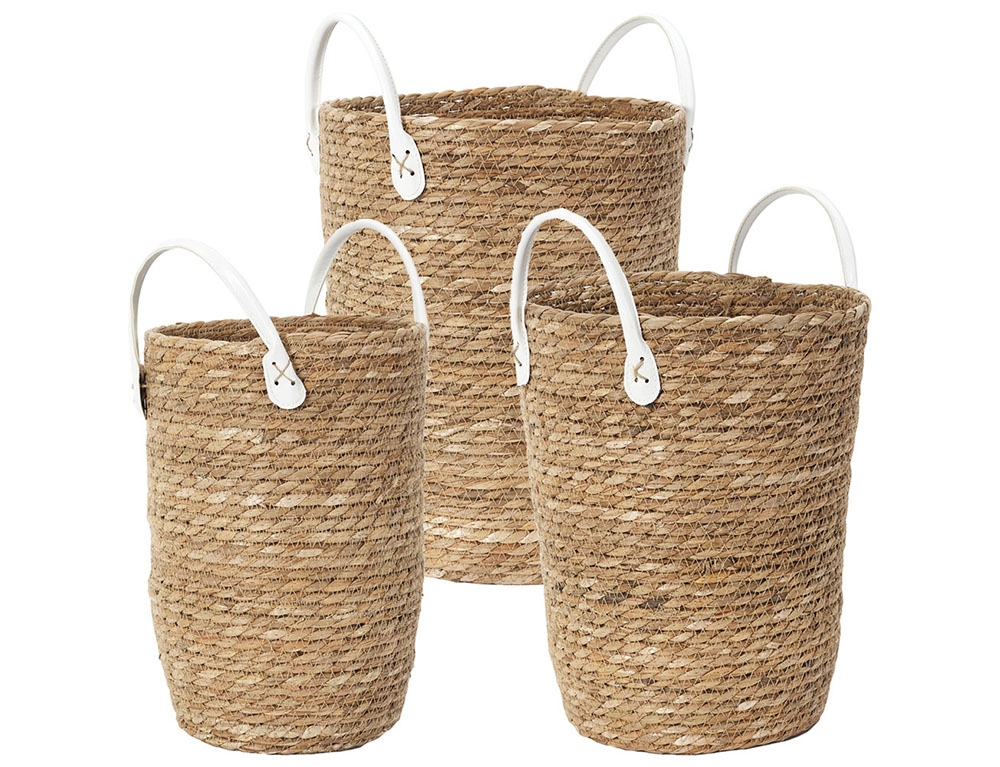 Καλάθια Panier Tresse Anses Imitation Cuir X3 M2 Rg9268
