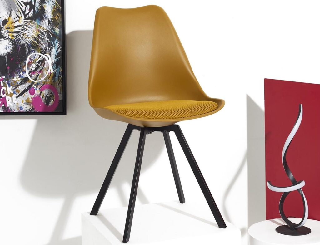 Καρέκλες & Πολυθρόνες Chair Pp With Cushion Yellow Atom M4 Hd0482
