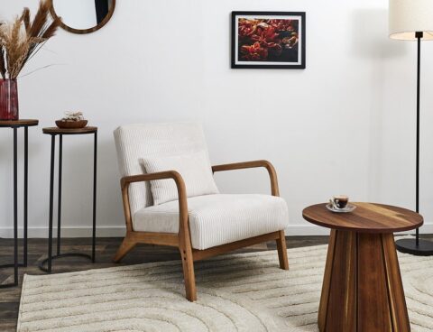 Καρέκλες & Πολυθρόνες Living Room Armchair Scott Beige Hd0349