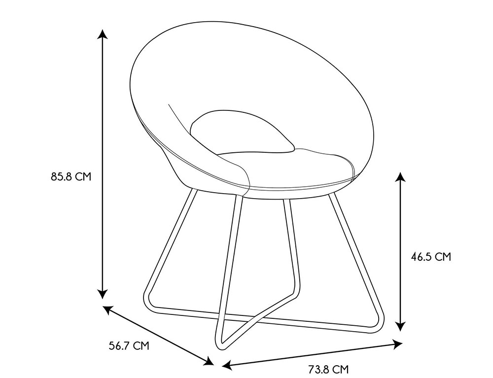 Καρέκλες & Πολυθρόνες Round Velvet Armchair Giulia Yellow Hd0064