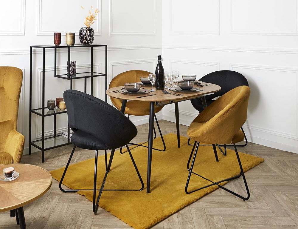 Καρέκλες & Πολυθρόνες Round Velvet Armchair Giulia Yellow Hd0064