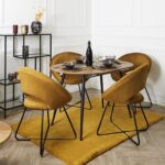 Καρέκλες & Πολυθρόνες Round Velvet Armchair Giulia Yellow Hd0064
