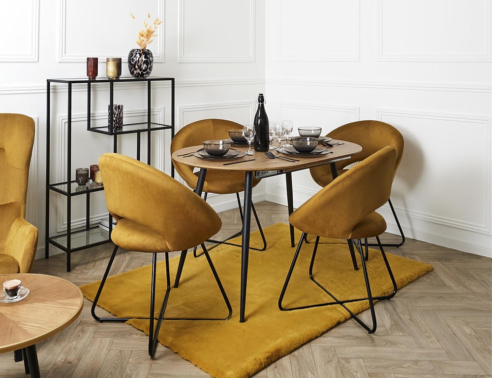 Καρέκλες & Πολυθρόνες Round Velvet Armchair Giulia Yellow Hd0064