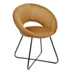 Καρέκλες & Πολυθρόνες Round Velvet Armchair Giulia Yellow Hd0064