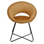 Καρέκλες & Πολυθρόνες Round Velvet Armchair Giulia Yellow Hd0064