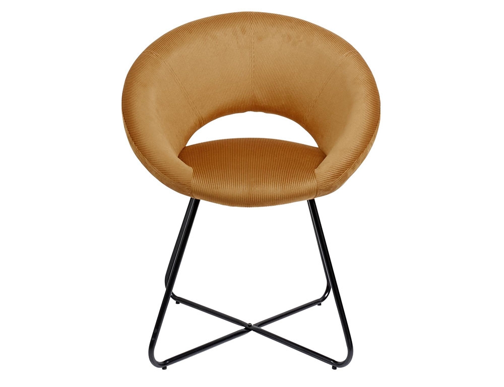 Καρέκλες & Πολυθρόνες Round Velvet Armchair Giulia Yellow Hd0064