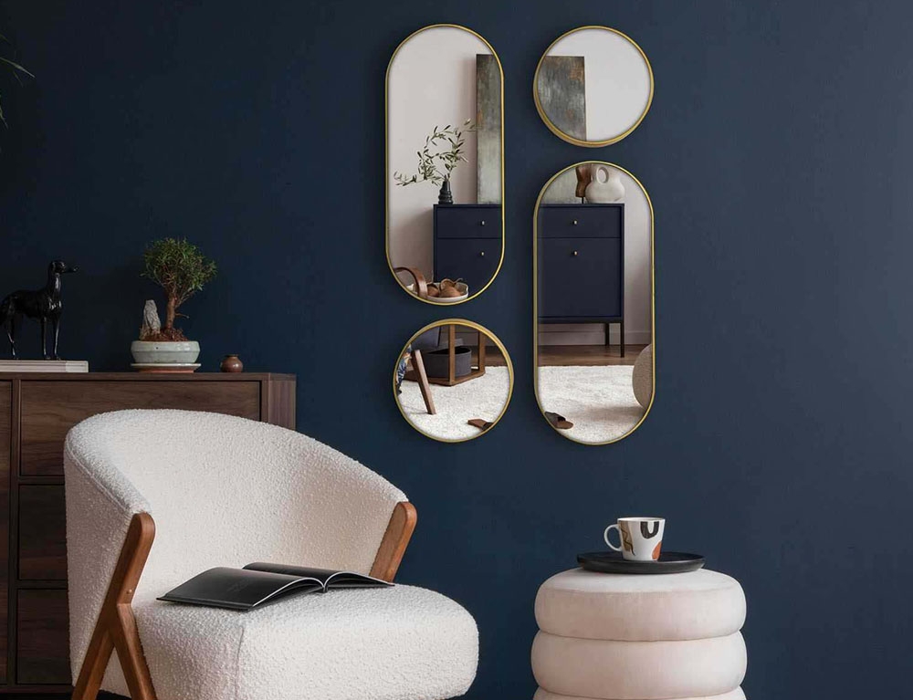Καθρέπτες Miroir Deco Rond Et Ovale Versa Dore X4 M4 Hd0110
