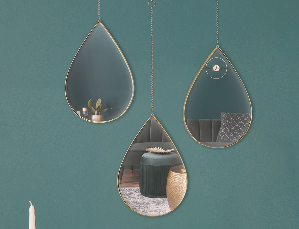 Καθρέπτες Mirror Deco Drop Suspended Gold Sixte X3 Hd0108