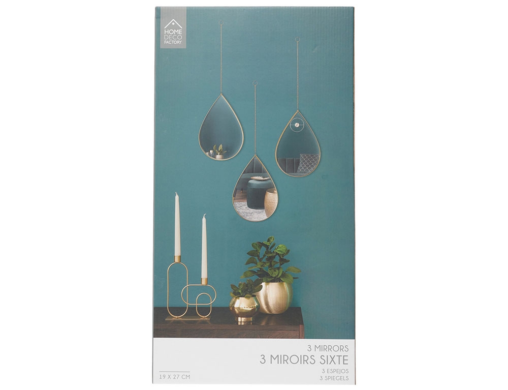 Καθρέπτες Mirror Deco Drop Suspended Gold Sixte X3 Hd0108