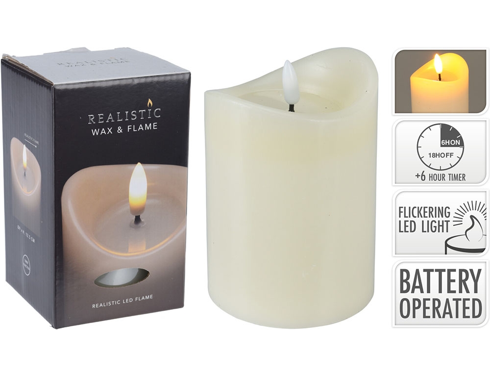Κεριά Ατμοσφαιρικού Φωτισμού Led Led Candle 90X125Mm Ivory