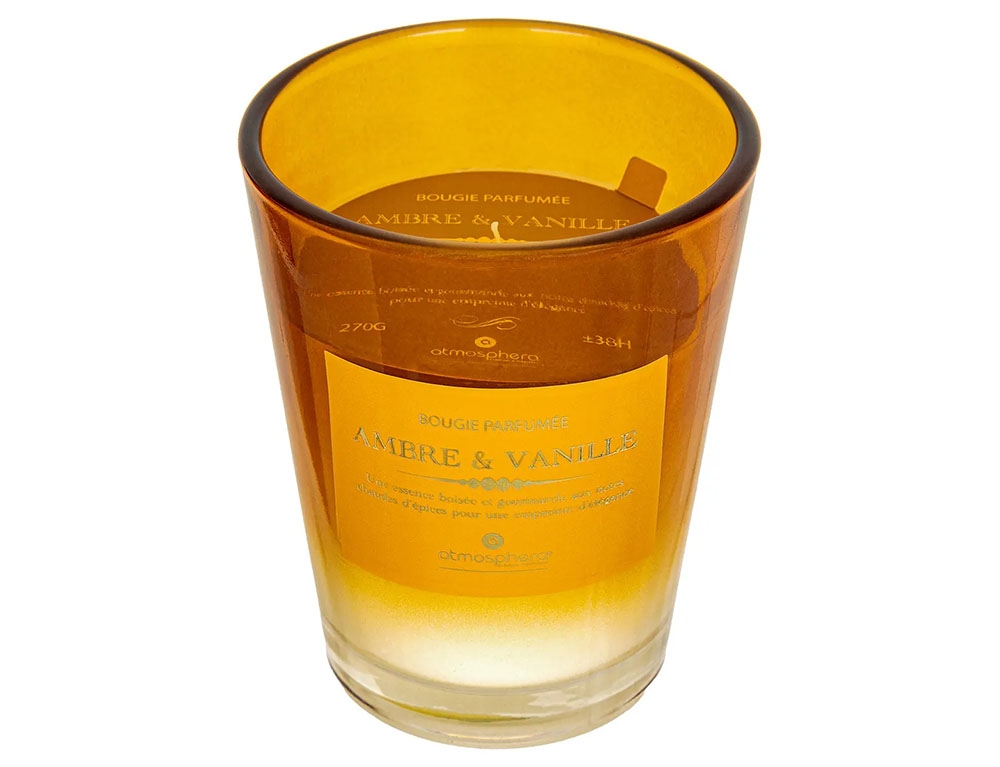 Κεριά & Κηροπήγια 270G Amber Alma Glass Candle 200618A