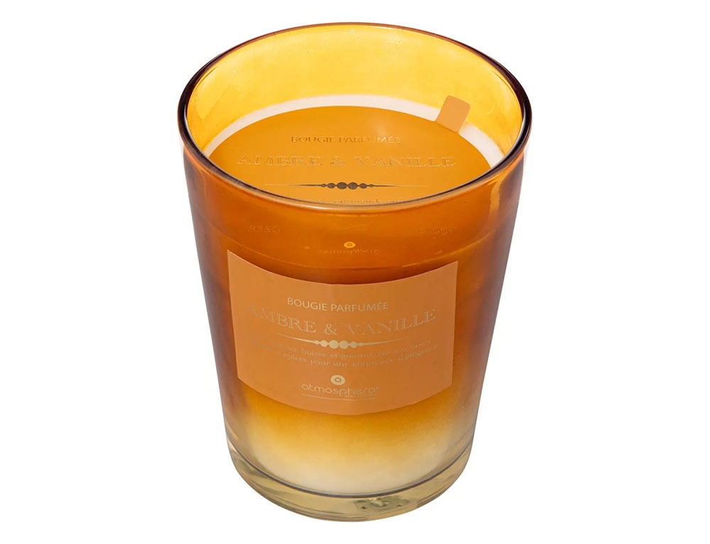 Κεριά & Κηροπήγια 855G Amber Alma Glass Candle 200617A