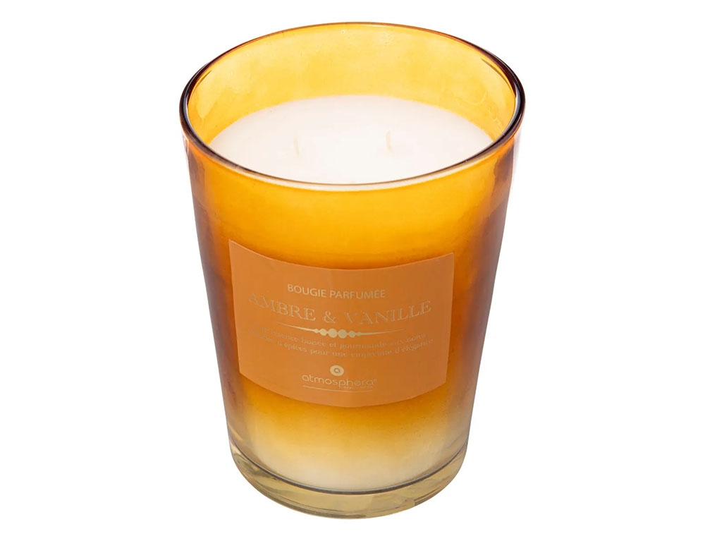 Κεριά & Κηροπήγια 855G Amber Alma Glass Candle 200617A