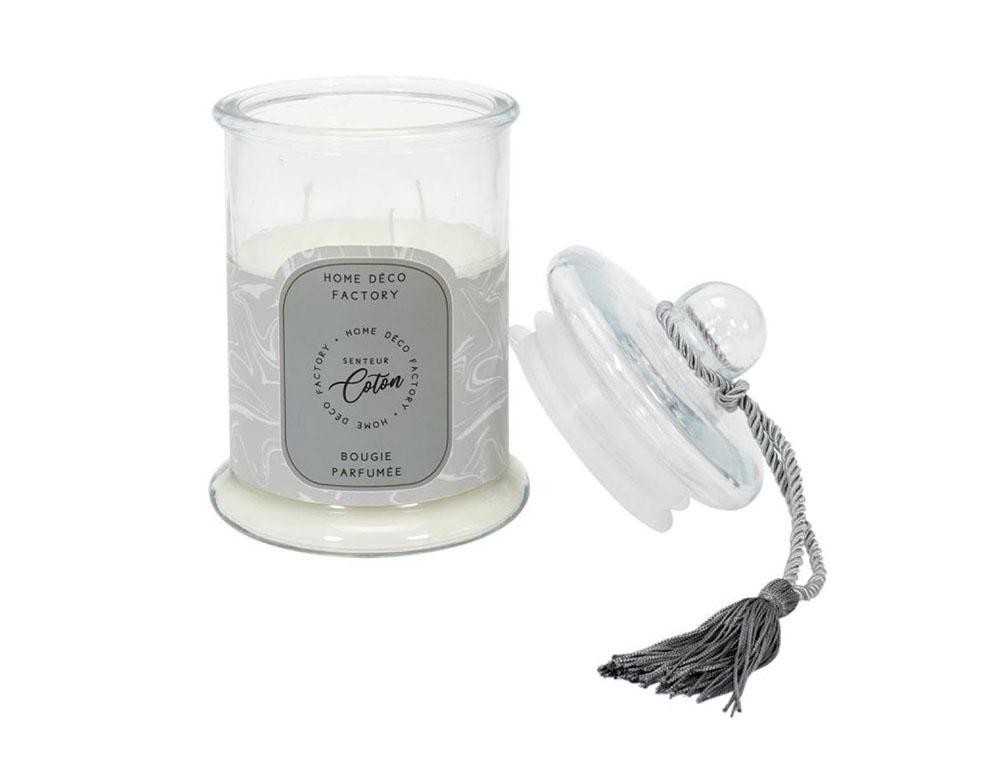 Κεριά & Κηροπήγια Bougie Parfumee Bonbonniere Grise H23.5Cm M4 Bo557
