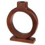 Κεριά & Κηροπήγια Candle Holder Round H25 Walnut A68100050