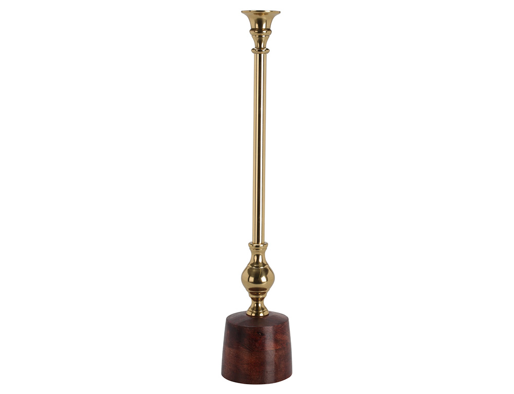 Κεριά & Κηροπήγια Candle Holder Wooden Base 45Cm A04610080