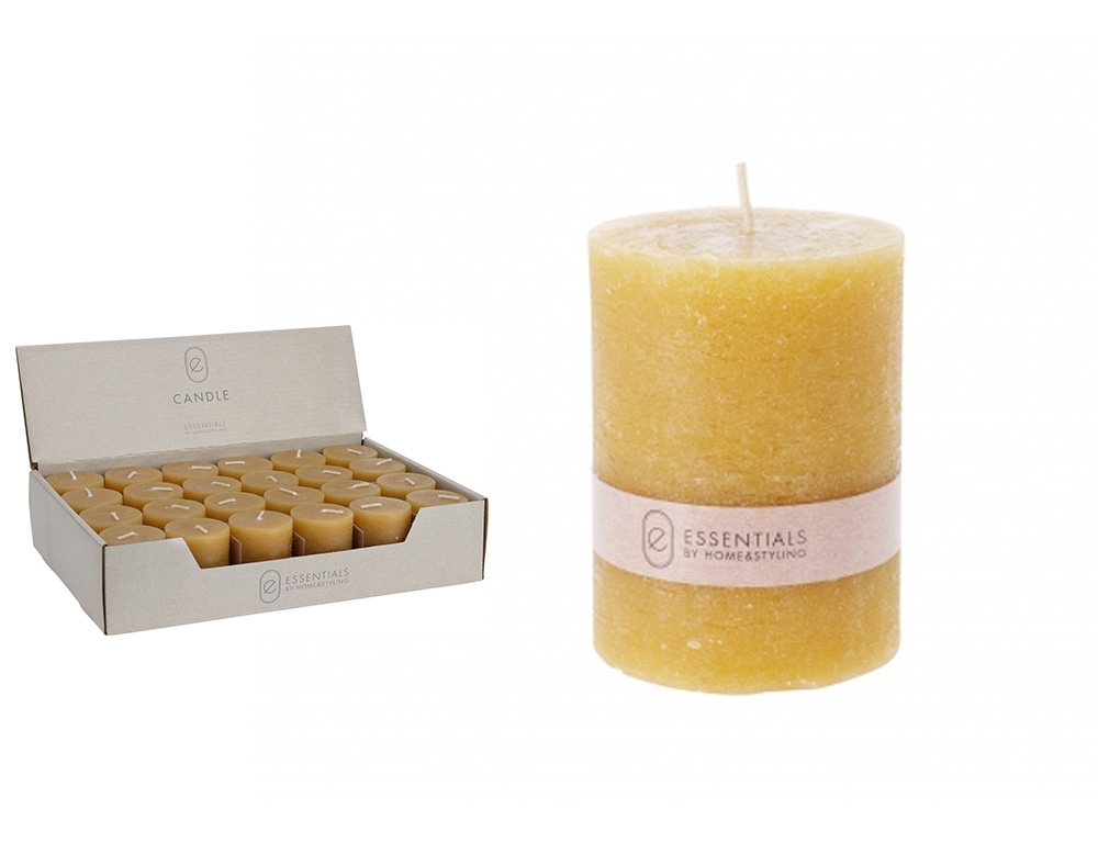 Κεριά & Κηροπήγια Candle Pillar 4X5Cm Ochre 420007580