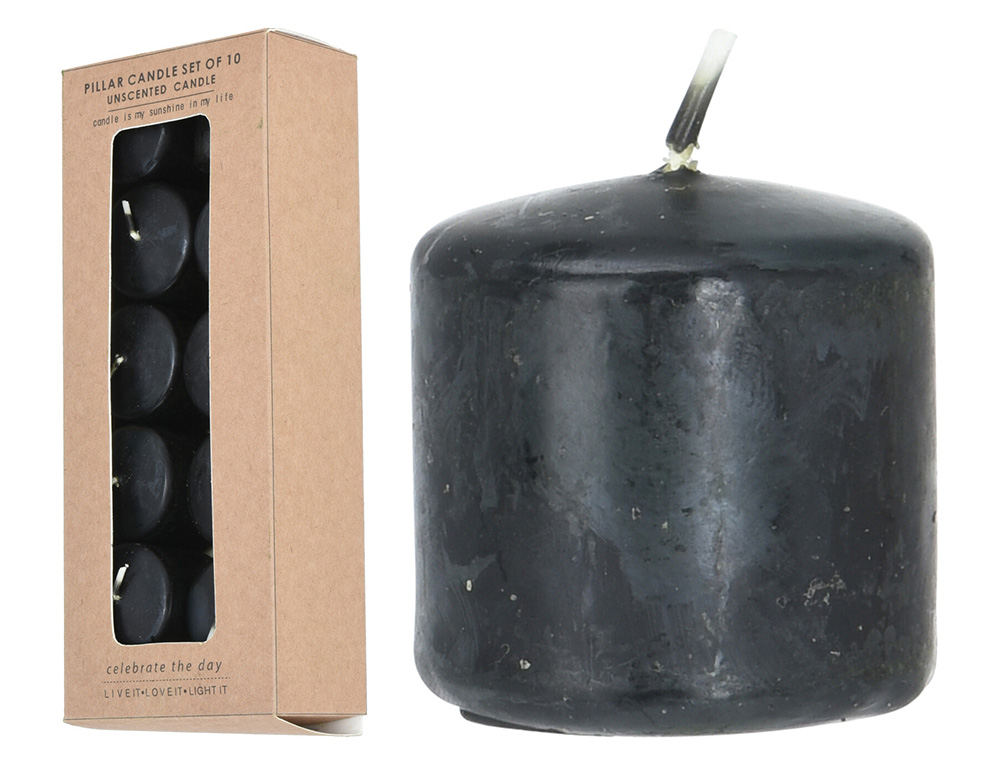 Κεριά & Κηροπήγια Candles 3Cm 10Pcs Black Acc696070