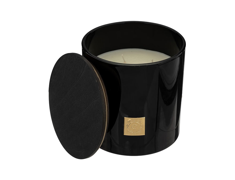 Κεριά & Κηροπήγια Enzo Wood Glass Candle 1200G 184741E