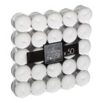 Κεριά & Κηροπήγια Set White Tealight Atmosphera D3.7X50 103111
