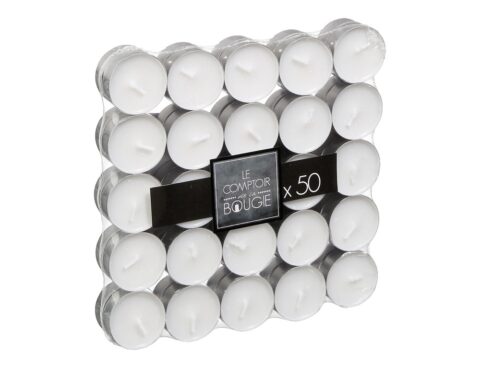 Κεριά & Κηροπήγια Set White Tealight Atmosphera D3.7X50 103111