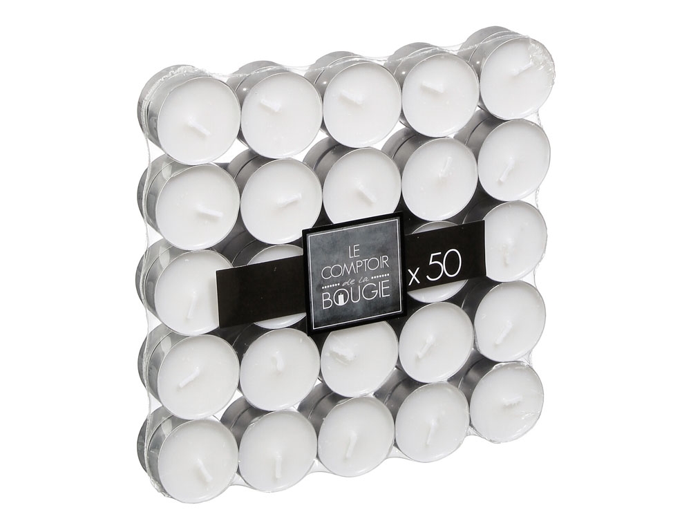 Κεριά & Κηροπήγια Set White Tealight Atmosphera D3.7X50 103111