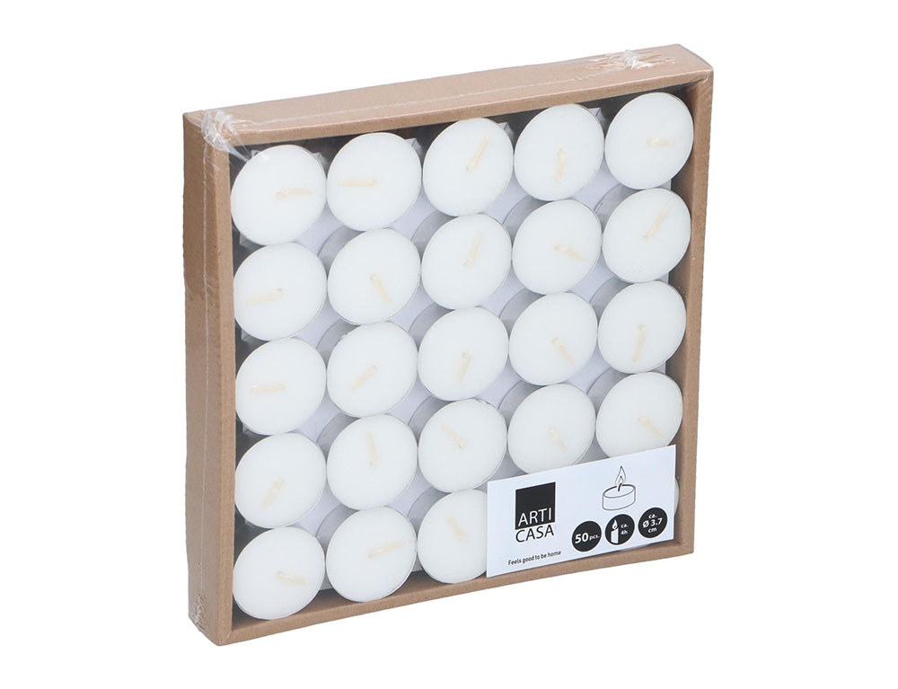 Κεριά & Κηροπήγια Tealight Articasa 50Pcs 19.5X19.5X2.6Cm 540Gr Wx B