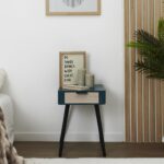 Κομοδίνα Duck Blue Wood Drawer Bedside Hd7336