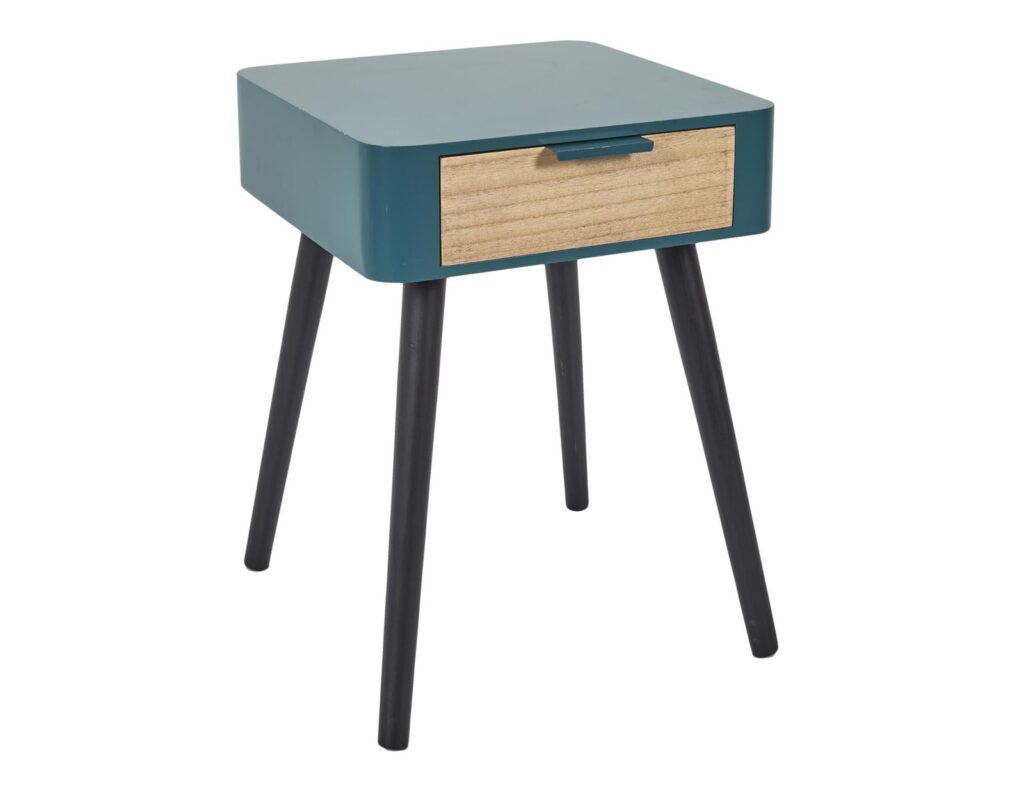 Κομοδίνα Duck Blue Wood Drawer Bedside Hd7336