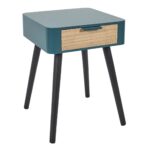 Κομοδίνα Duck Blue Wood Drawer Bedside Hd7336