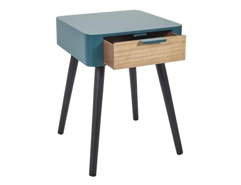 Κομοδίνα Duck Blue Wood Drawer Bedside Hd7336