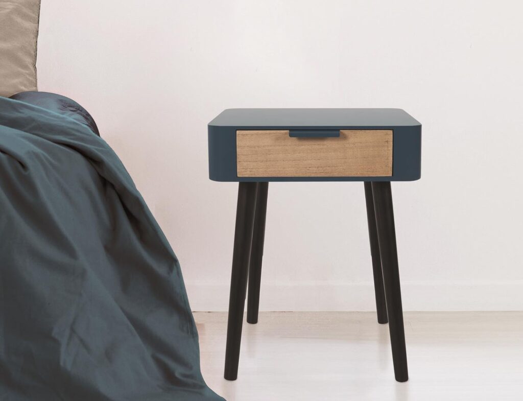 Κομοδίνα Duck Blue Wood Drawer Bedside Hd7336