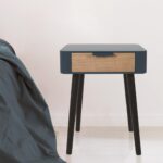 Κομοδίνα Duck Blue Wood Drawer Bedside Hd7336