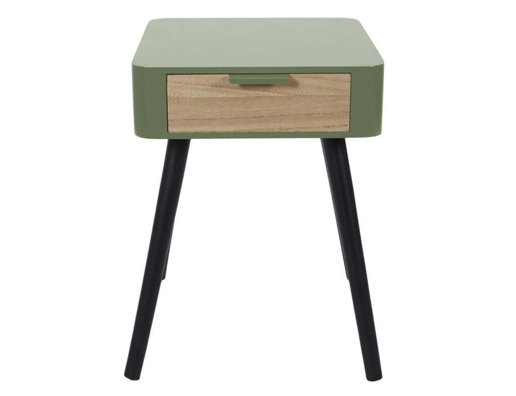 Κομοδίνα Khaki Green Wood Drawer 1 Bedside Hd7338