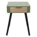 Κομοδίνα Khaki Green Wood Drawer 1 Bedside Hd7338