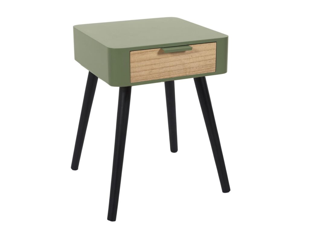 Κομοδίνα Khaki Green Wood Drawer 1 Bedside Hd7338