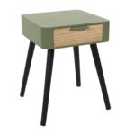 Κομοδίνα Khaki Green Wood Drawer 1 Bedside Hd7338