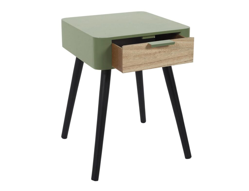 Κομοδίνα Khaki Green Wood Drawer 1 Bedside Hd7338