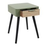 Κομοδίνα Khaki Green Wood Drawer 1 Bedside Hd7338