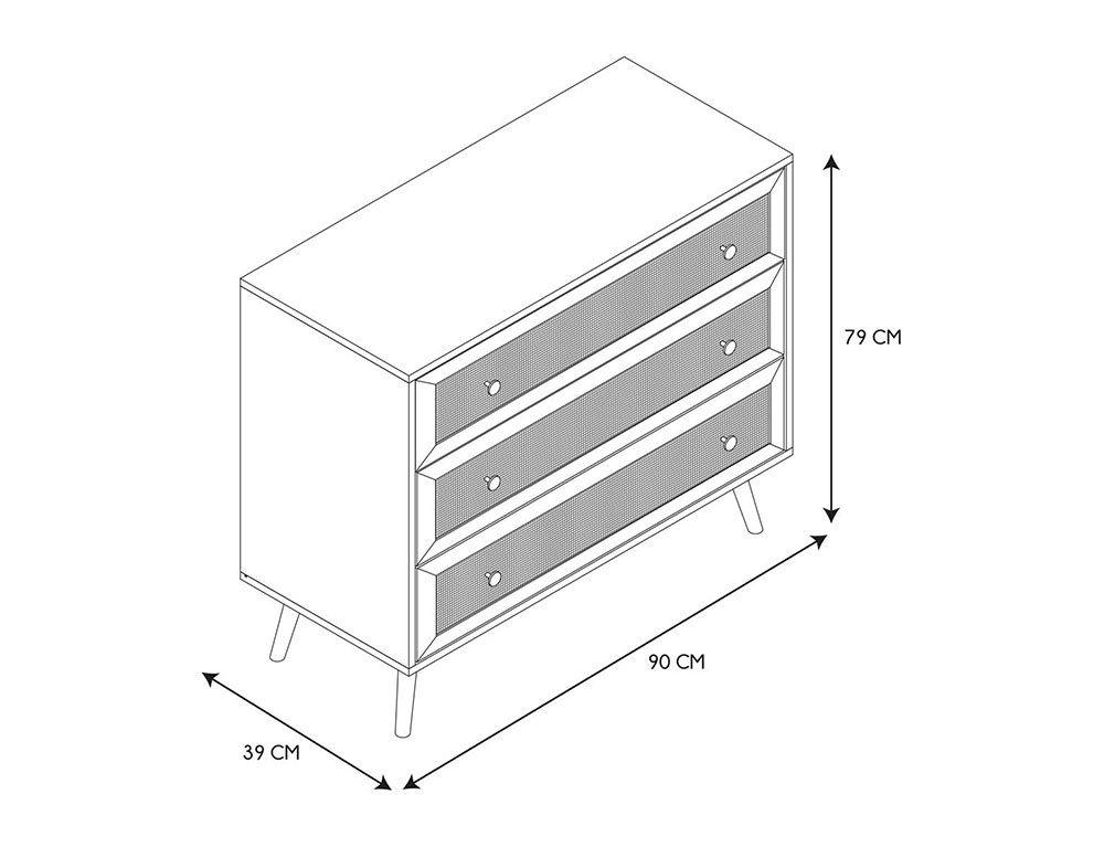 Κονσόλες & Μπουφέδες (Έπιπλα Εισόδου) Bali 3-Drawer Chest A1/M1 Hd7455