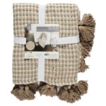 Κουβέρτες & Ριχτάρια Beige Honeycomb Plaid 125X150Cm Tx0092